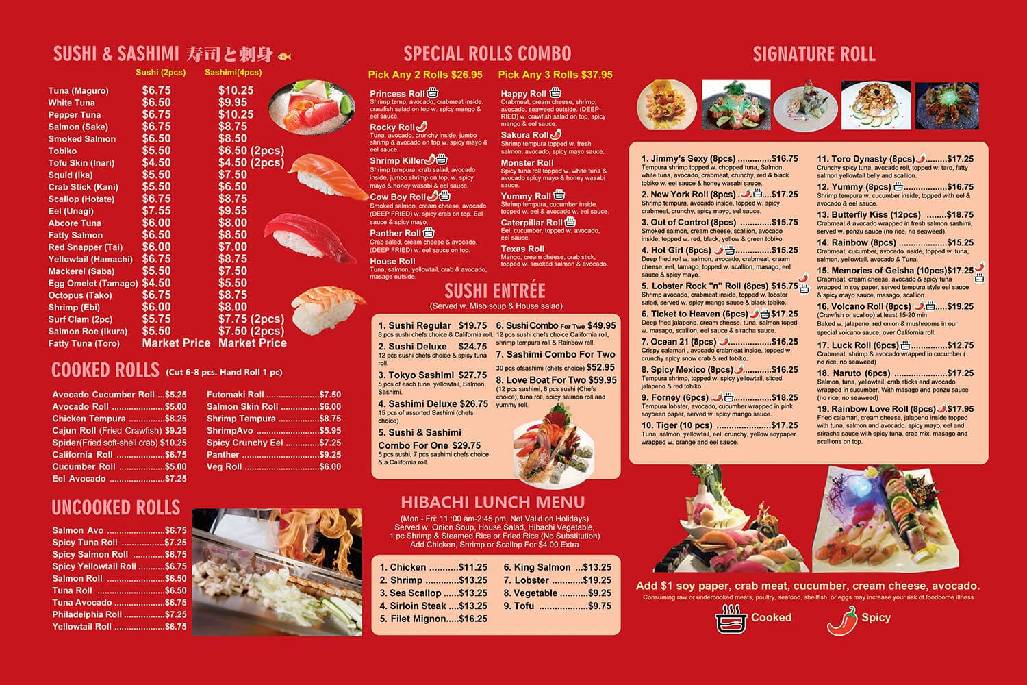 Main Menu P2 - Tokyo Harbor, Sushi & Japanese Steakhouse - Forney TX